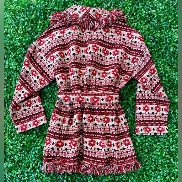 NWTZara Woman XS Tribal Print Navajo Jacquard Aztec Cardigan Sweater Coat Jacket - Picture 4 of 15